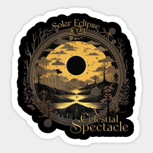 2023 Annular Solar Eclipse Fan Celestial Spectacle Sticker